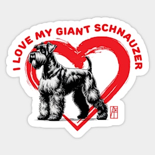 I Love My Giant Schnauzer - I Love my dog - Family dog Sticker